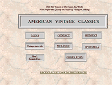 Tablet Screenshot of americanvintageclassics.com